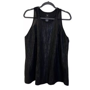 Lane Bryant LIVI Active Tank Top Plus Size 18/20 Gray Striped Mesh Trim Stretch